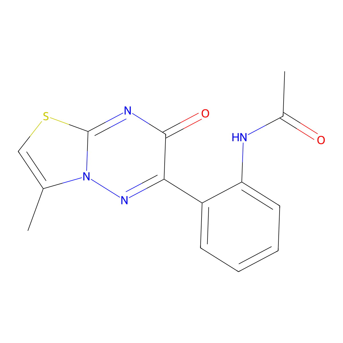 N-[2-(3-methyl-7-oxo-[1,3]thiazolo[3,2-b][1,2,4]triazin-6-yl)phenyl]acetamide molecular structure, CAS 695158-60-2
