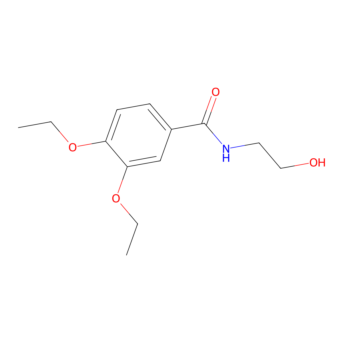 3,4-diethoxy-N-(2-hydroxyethyl)benzamide molecular structure, CAS 695158-87-3