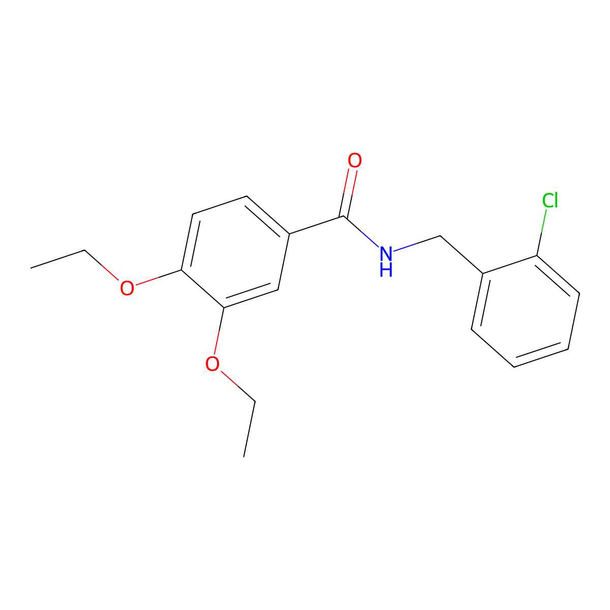 N-[(2-chlorophenyl)methyl]-3,4-diethoxybenzamide molecular structure, CAS 695161-22-9