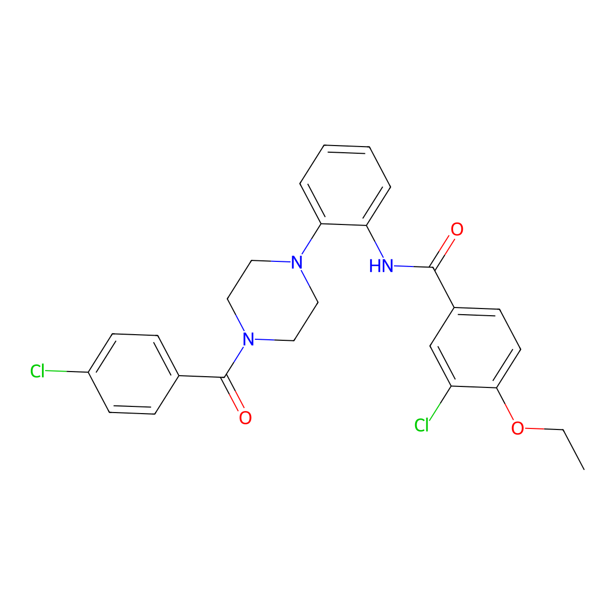 3-chloro-N-[2-[4-(4-chlorobenzoyl)piperazin-1-yl]phenyl]-4-ethoxybenzamide molecular structure, CAS 695166-67-7
