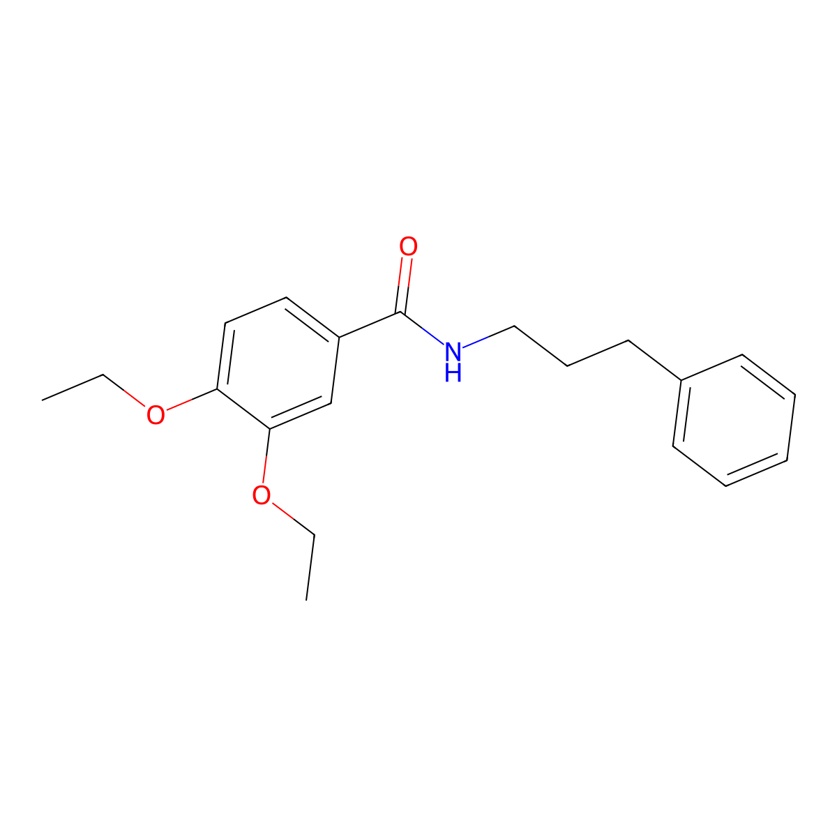 3,4-diethoxy-N-(3-phenylpropyl)benzamide molecular structure, CAS 695166-83-7
