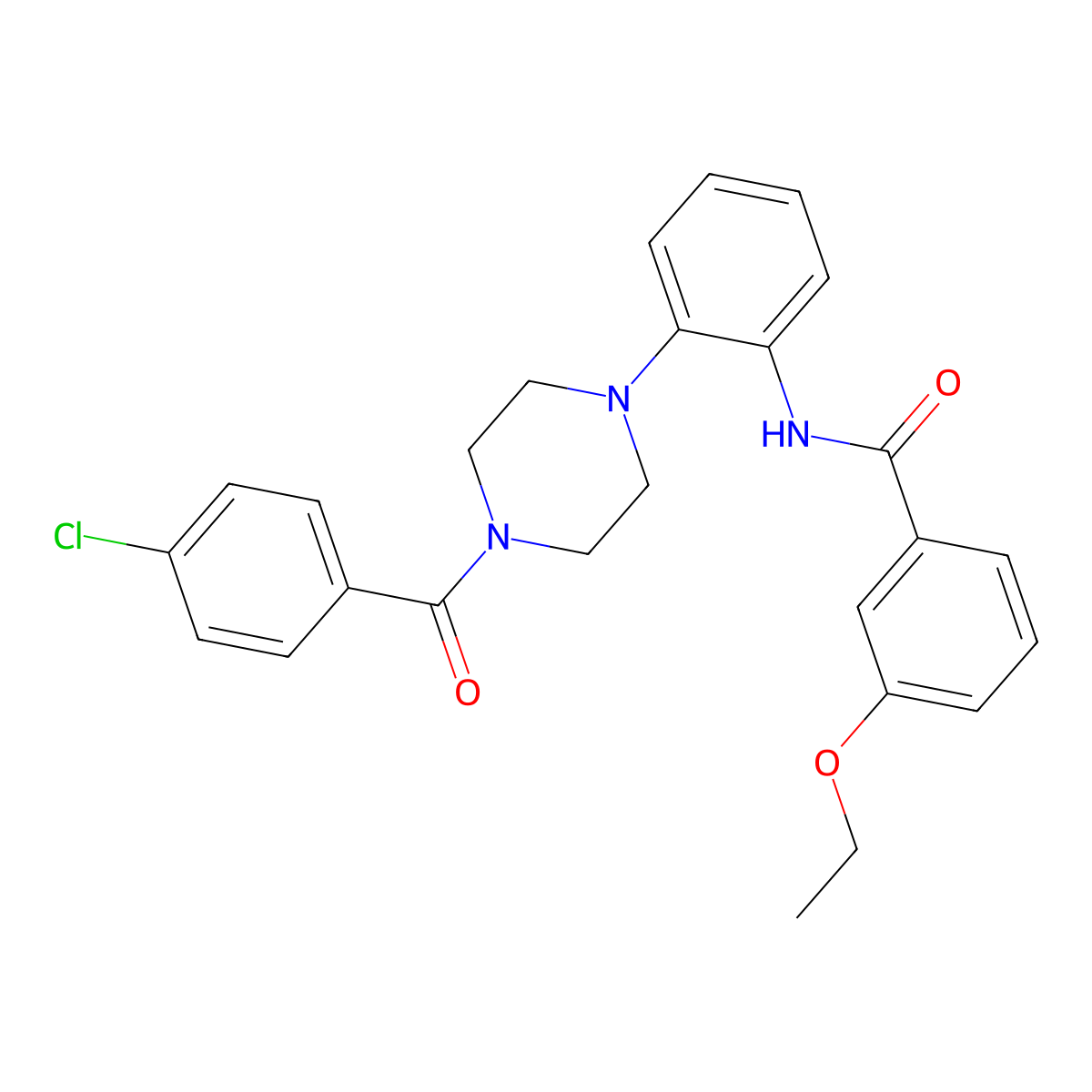 N-[2-[4-(4-chlorobenzoyl)piperazin-1-yl]phenyl]-3-ethoxybenzamide molecular structure, CAS 695166-89-3