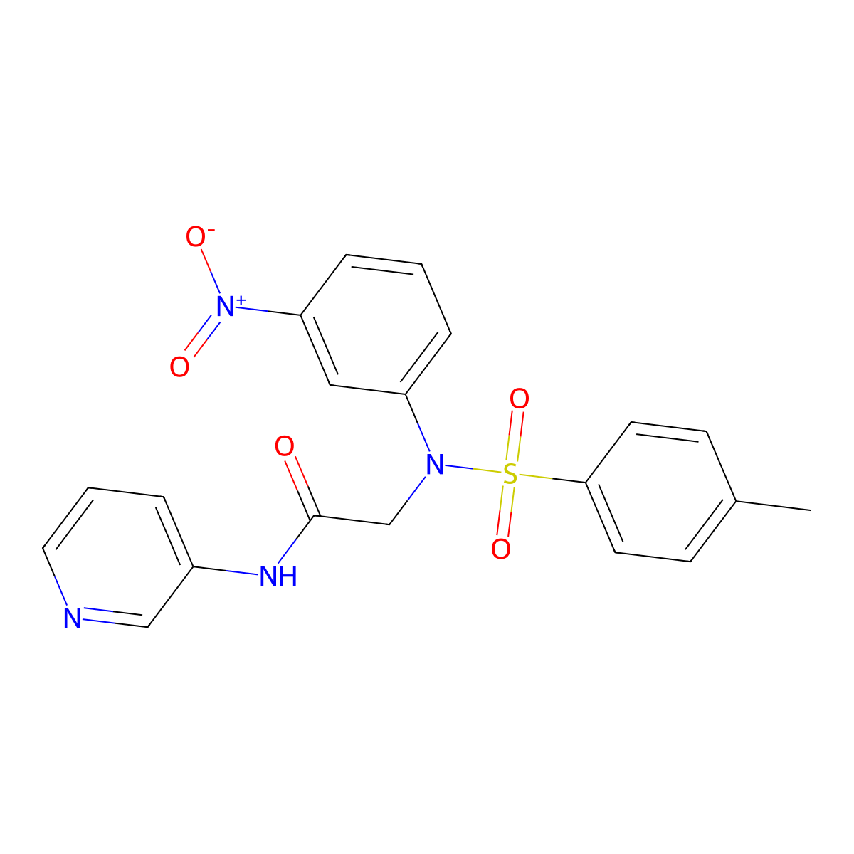 2-(N-(4-methylphenyl)sulfonyl-3-nitroanilino)-N-pyridin-3-ylacetamide molecular structure, CAS 695167-02-3