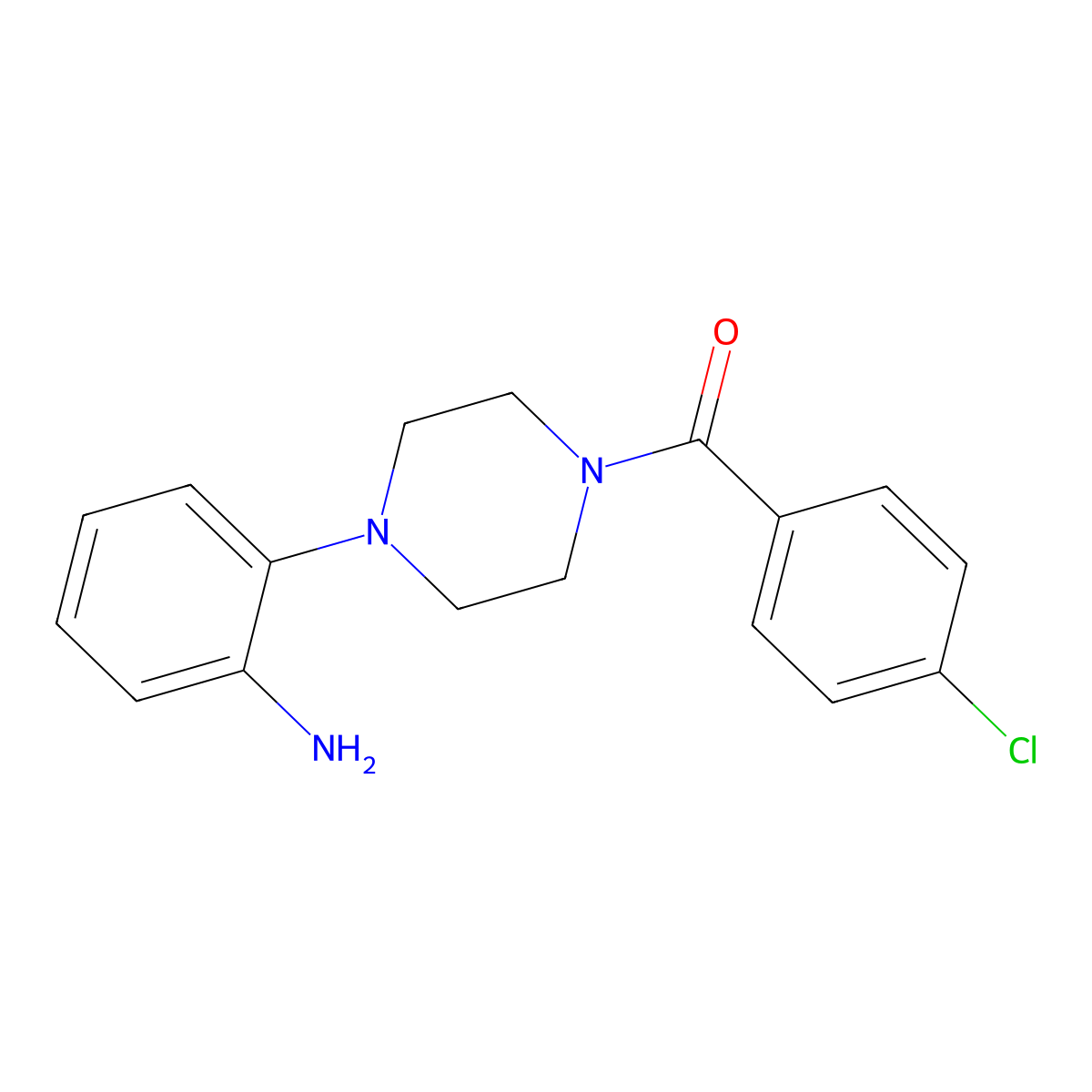 (4-(2-Aminophenyl)piperazin-1-yl)(4-chlorophenyl)methanone molecular structure, CAS 695167-07-8