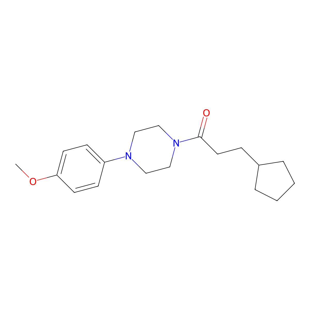 3-Cyclopentyl-1-[4-(4-methoxyphenyl)piperazin-1-yl]propan-1-one molecular structure, CAS 695167-19-2