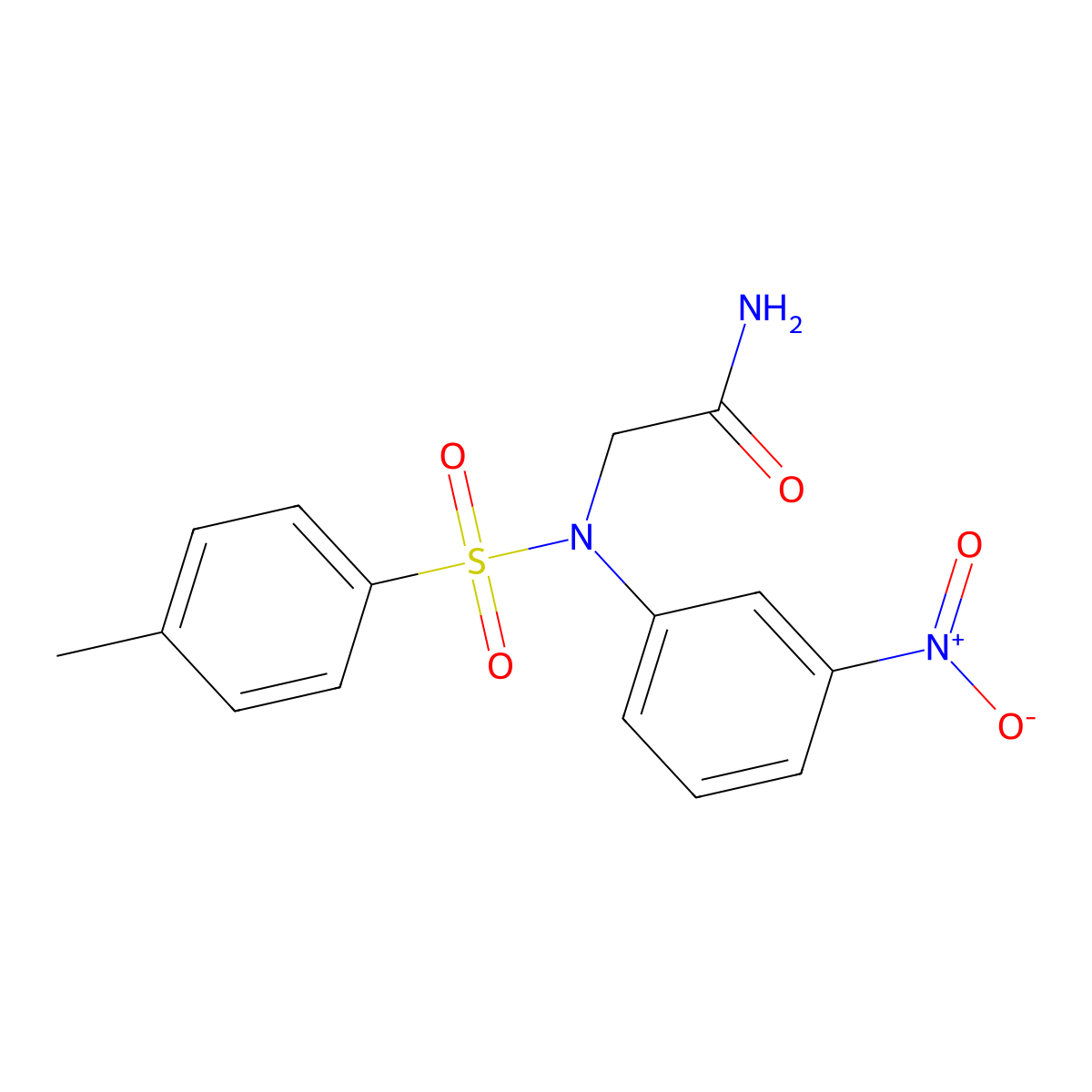 2-(N-(4-methylphenyl)sulfonyl-3-nitroanilino)acetamide molecular structure, CAS 695167-53-4