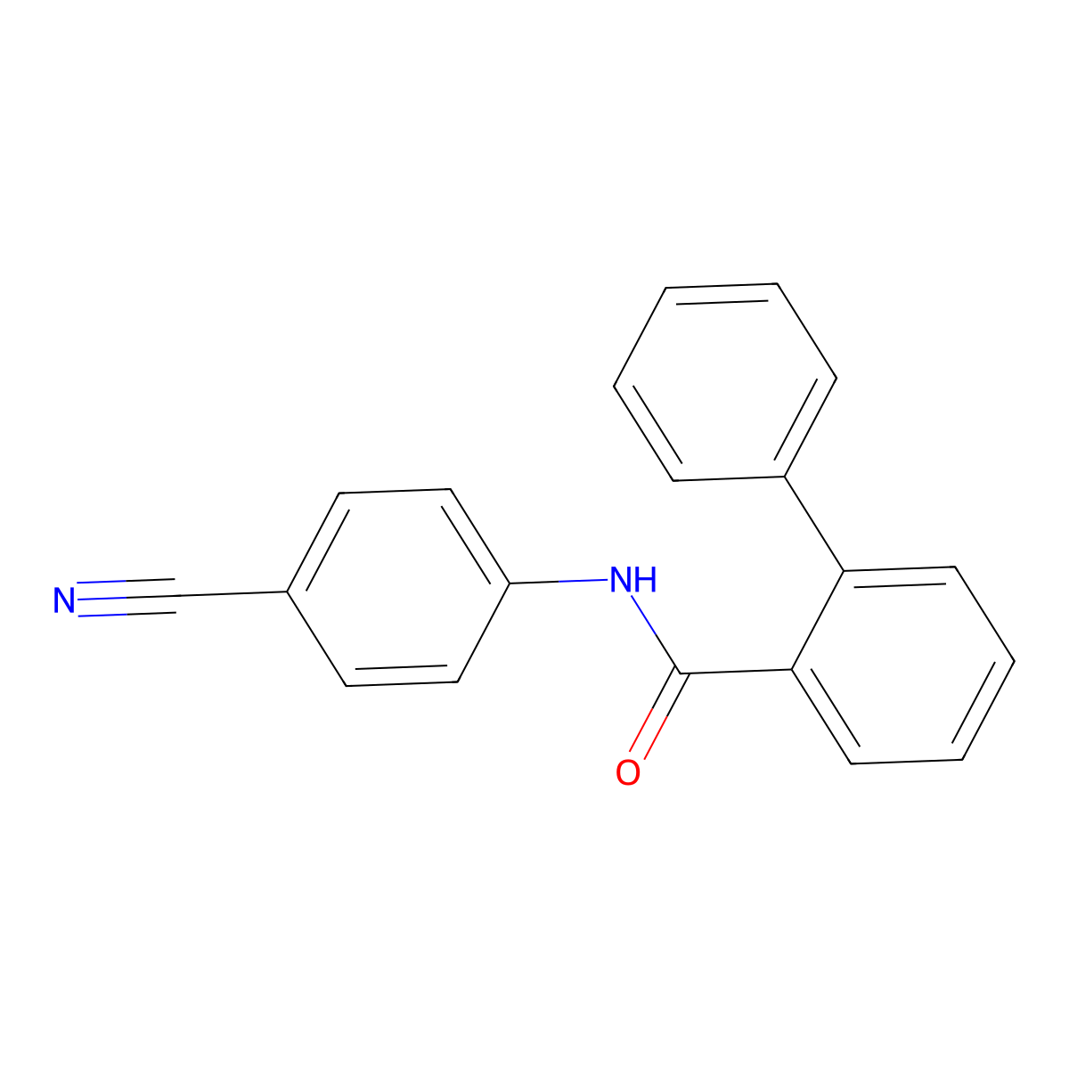 N-(4-cyanophenyl)-2-phenylbenzamide molecular structure, CAS 695168-03-7