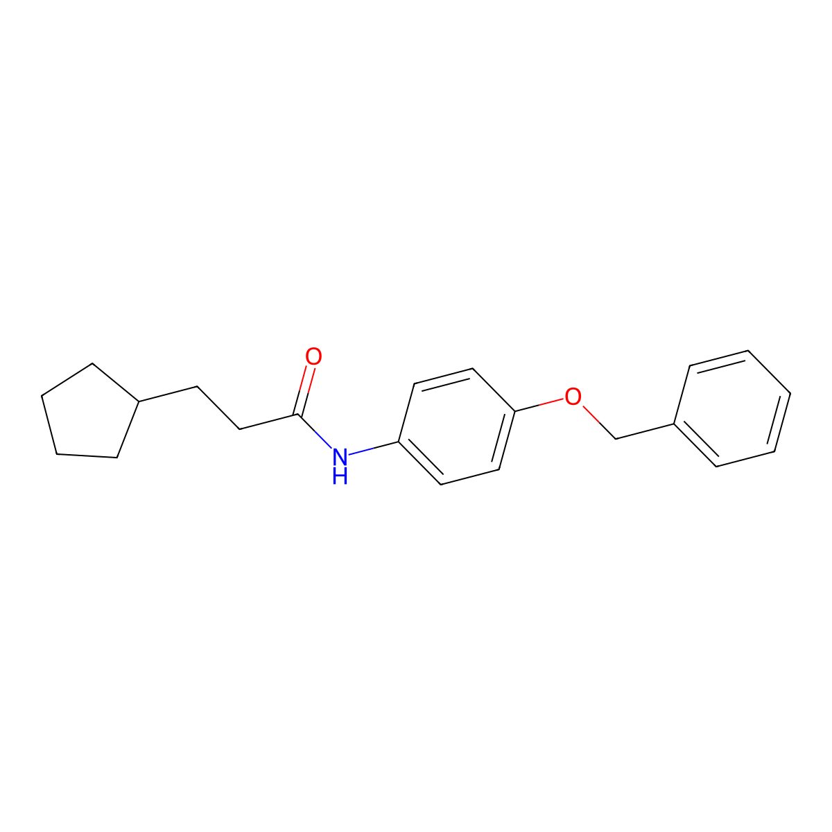 3-cyclopentyl-N-(4-phenylmethoxyphenyl)propanamide molecular structure, CAS 695168-21-9