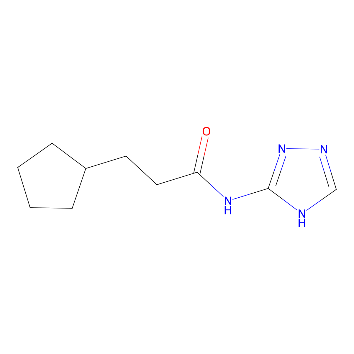 3-cyclopentyl-N-4H-1,2,4-triazol-3-ylpropanamide molecular structure, CAS 695168-31-1