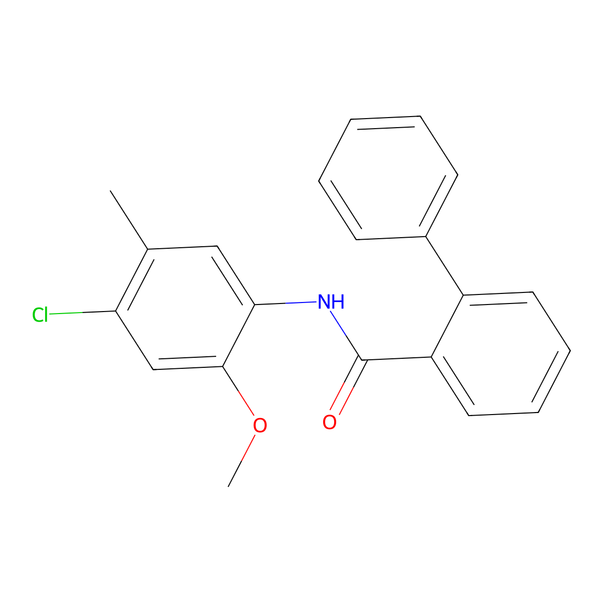 N-(4-chloro-2-methoxy-5-methylphenyl)-2-phenylbenzamide molecular structure, CAS 695168-46-8