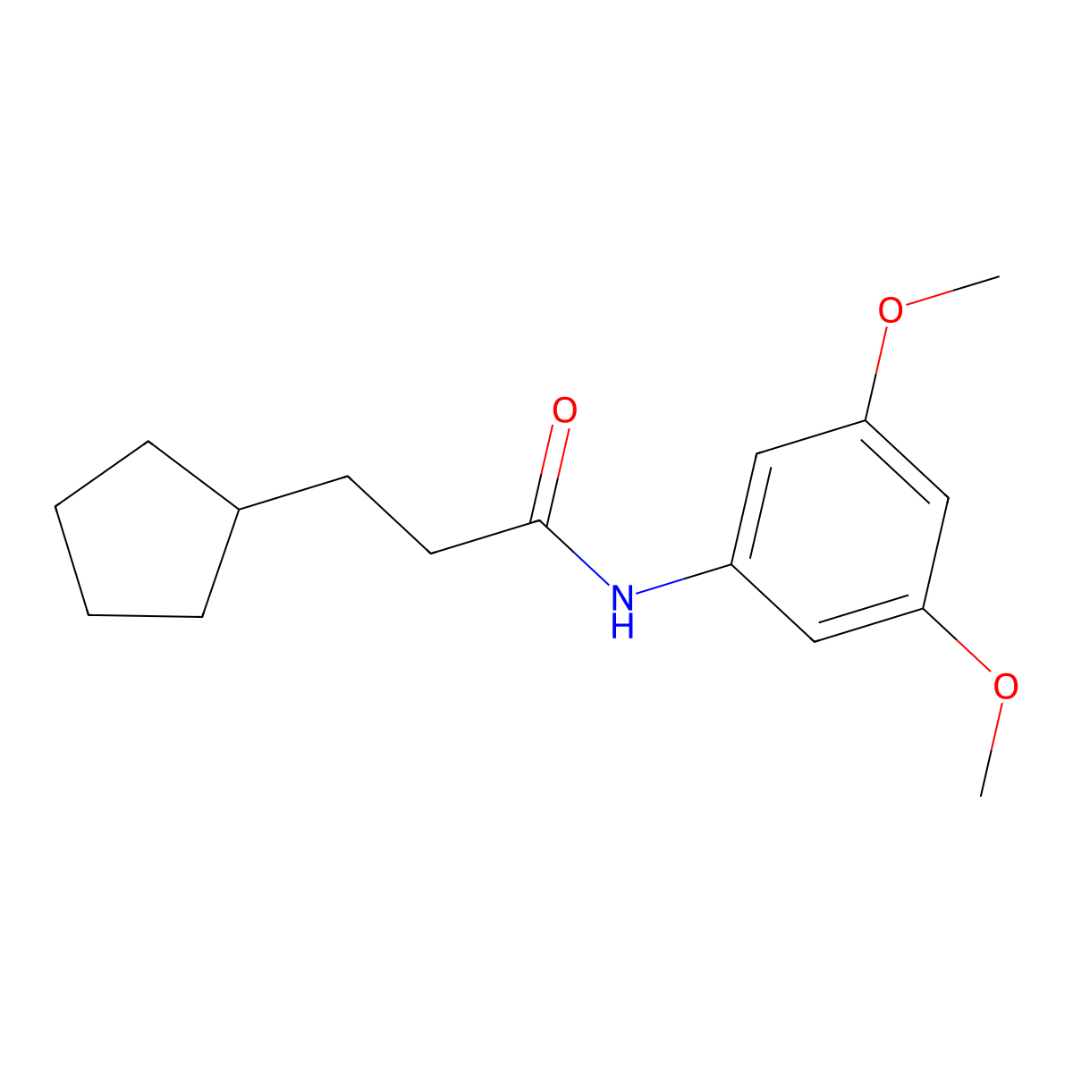 3-cyclopentyl-N-(3,5-dimethoxyphenyl)propanamide molecular structure, CAS 695168-49-1