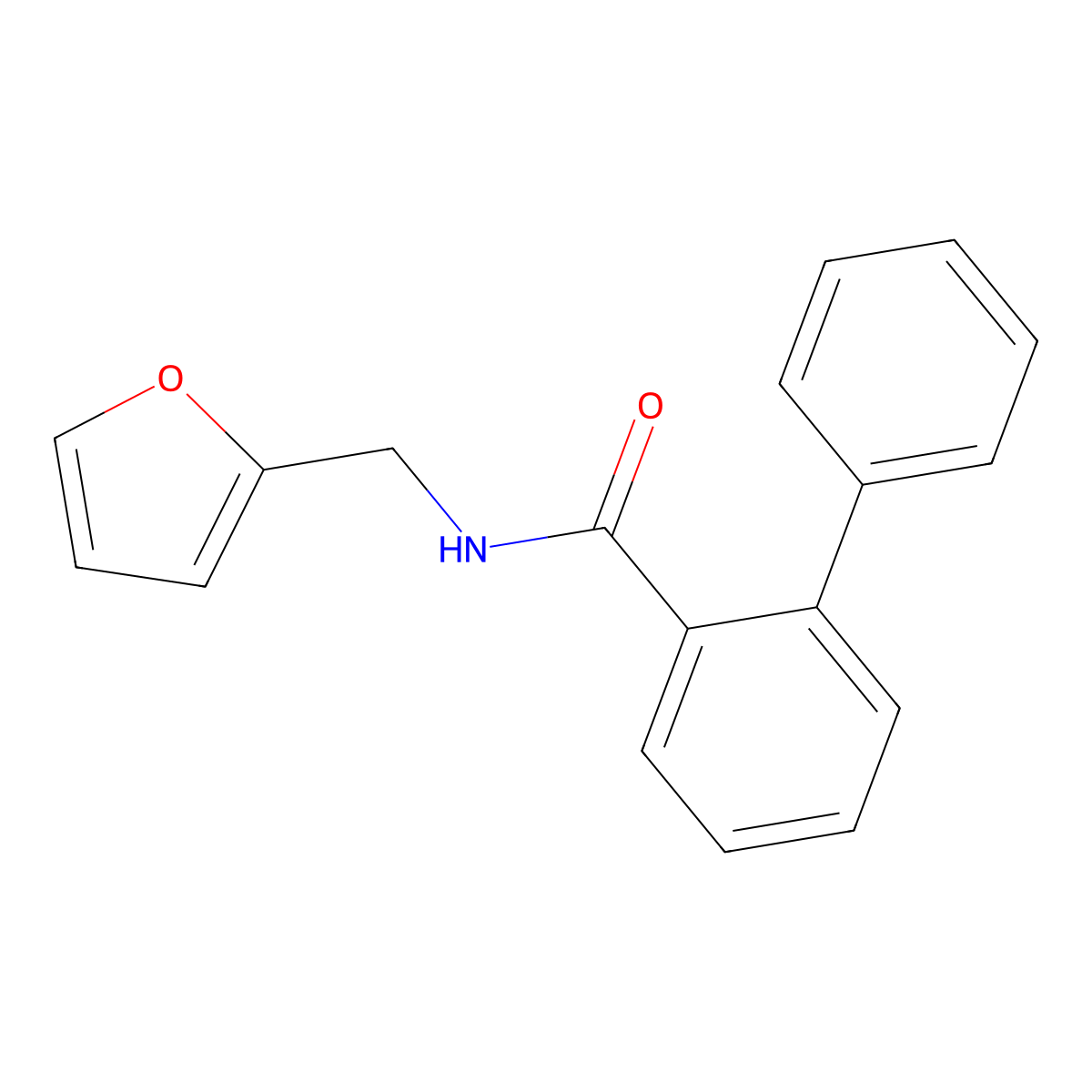 [1,1'-Biphenyl]-2-carboxamide, N-(2-furanylmethyl)- molecular structure, CAS 695168-56-0