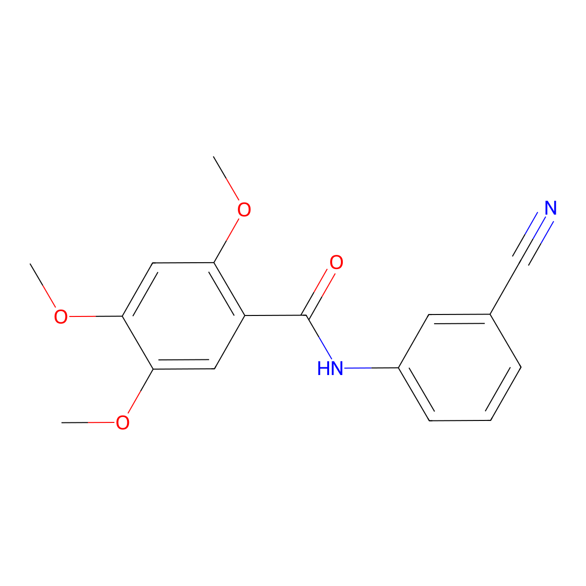 N-(3-cyanophenyl)-2,4,5-trimethoxybenzamide molecular structure, CAS 695169-55-2