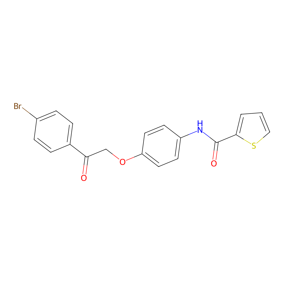 N-[4-[2-(4-bromophenyl)-2-oxoethoxy]phenyl]thiophene-2-carboxamide molecular structure, CAS 695169-56-3