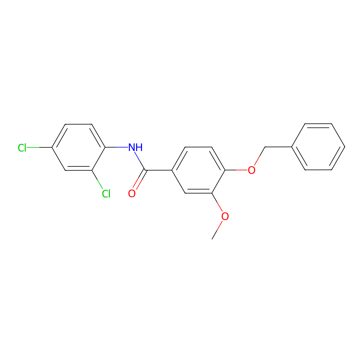 N-(2,4-dichlorophenyl)-3-methoxy-4-phenylmethoxybenzamide molecular structure, CAS 695169-82-5