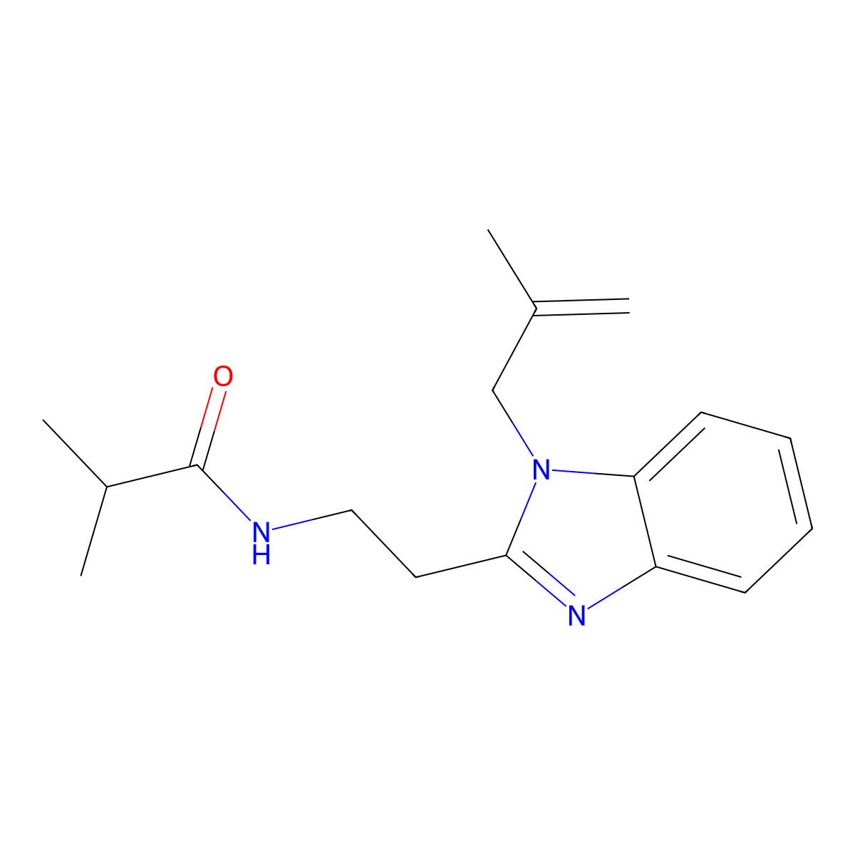2-methyl-N-[2-[1-(2-methylprop-2-enyl)benzimidazol-2-yl]ethyl]propanamide molecular structure, CAS 695169-96-1