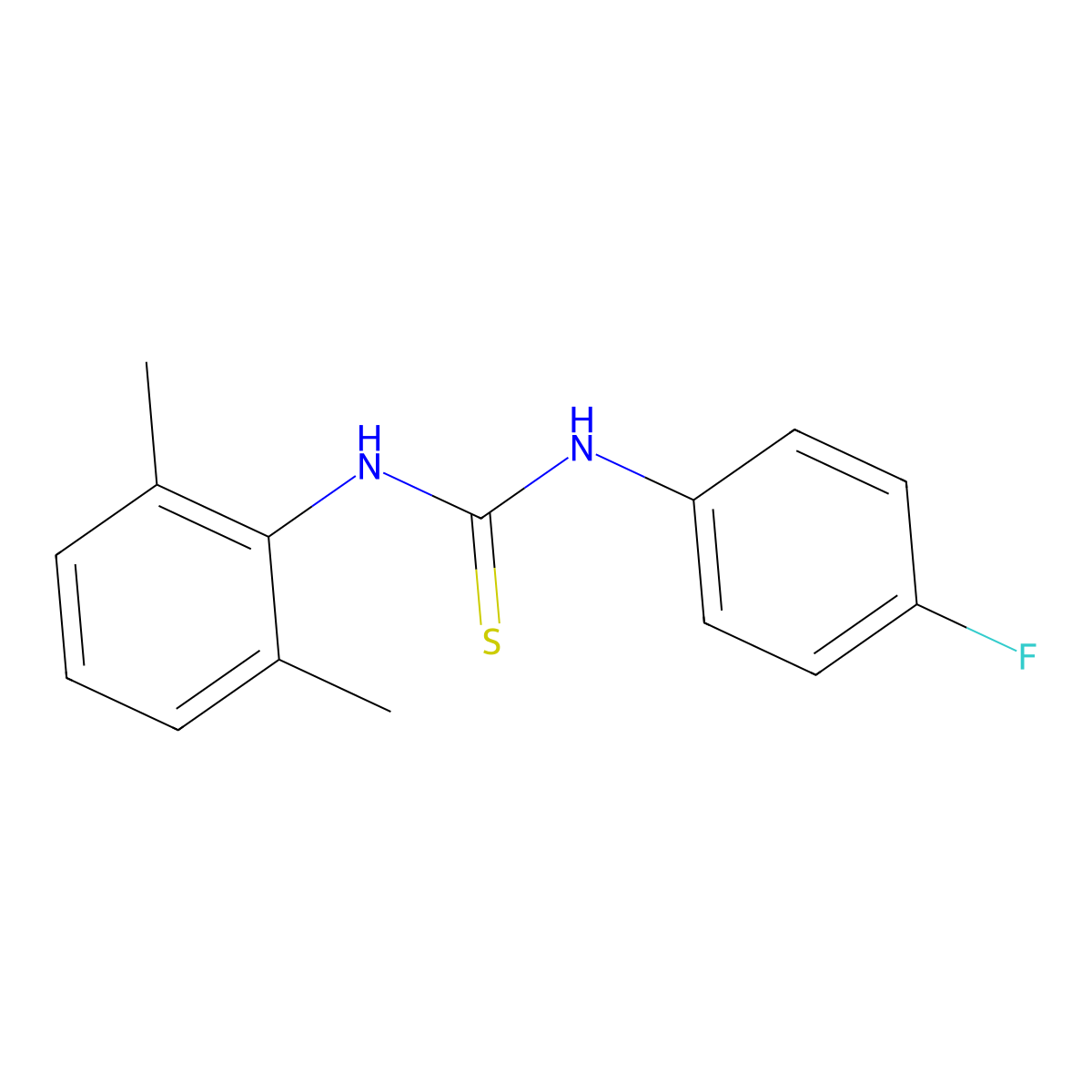 1-(2,6-Dimethylphenyl)-3-(4-fluorophenyl)thiourea molecular structure, CAS 695169-98-3