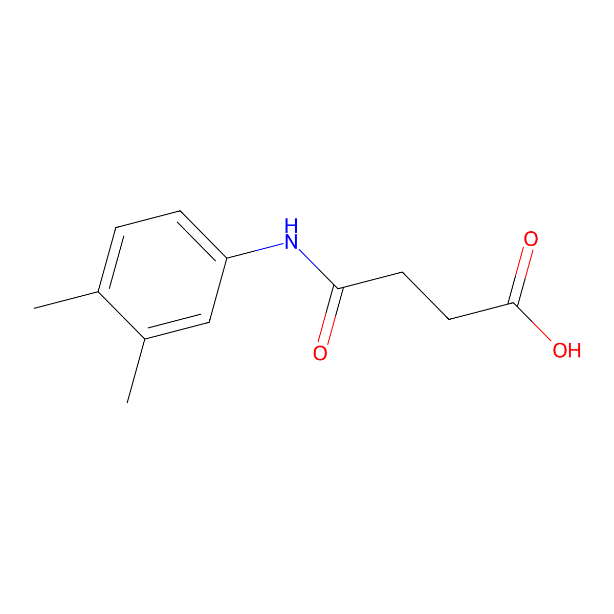 Succinamic acid, N-(3,4-dimethylphenyl)- molecular structure, CAS 69517-61-9