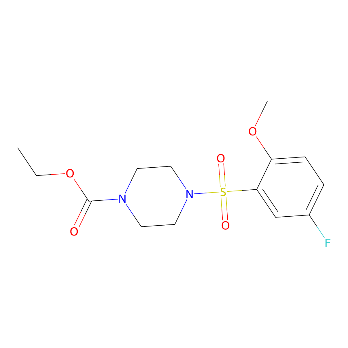 Ethyl 4-[(5-fluoro-2-methoxyphenyl)sulfonyl]piperazinecarboxylate molecular structure, CAS 695170-34-4