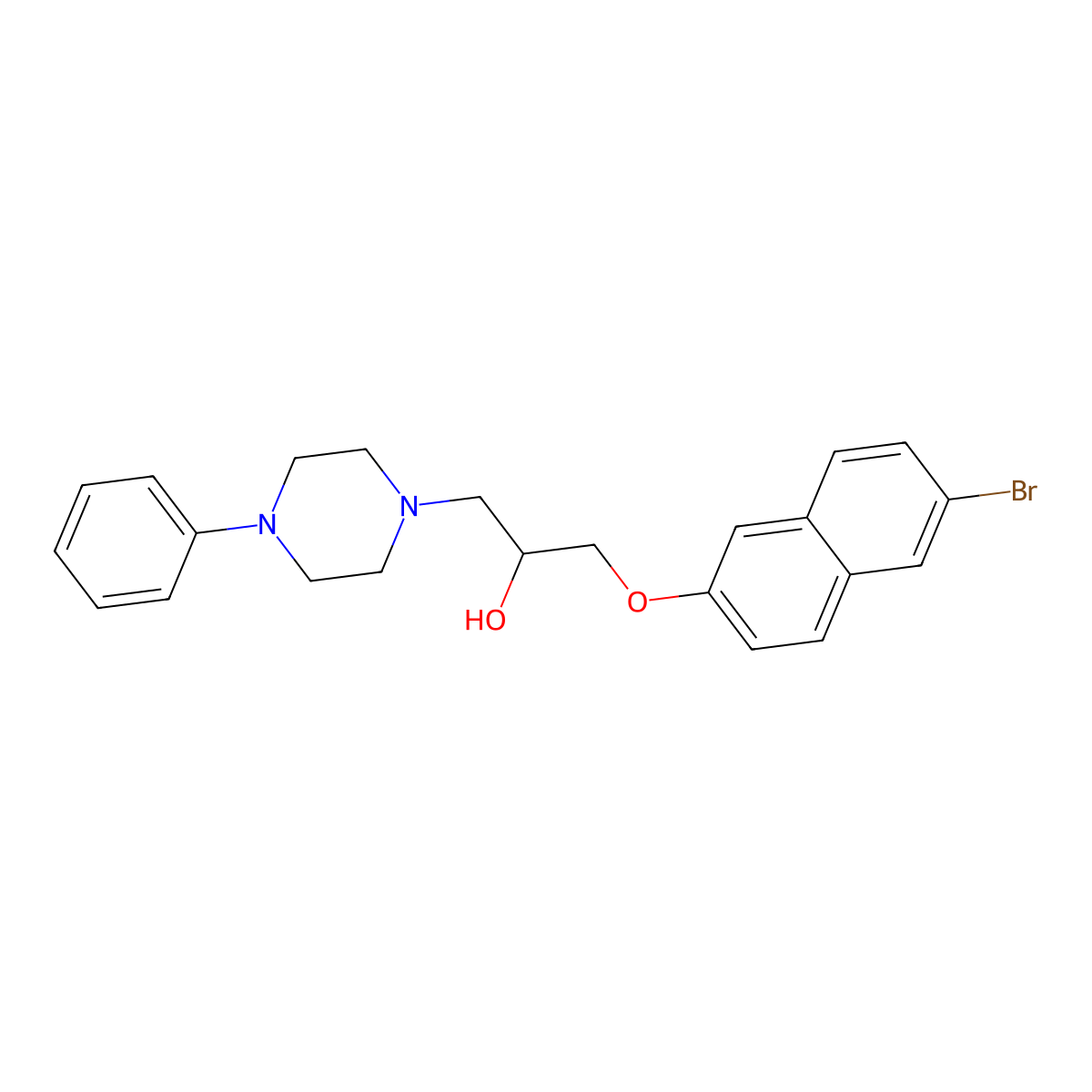 1-[(6-Bromonaphthalen-2-yl)oxy]-3-(4-phenylpiperazin-1-yl)propan-2-ol molecular structure, CAS 695170-40-2