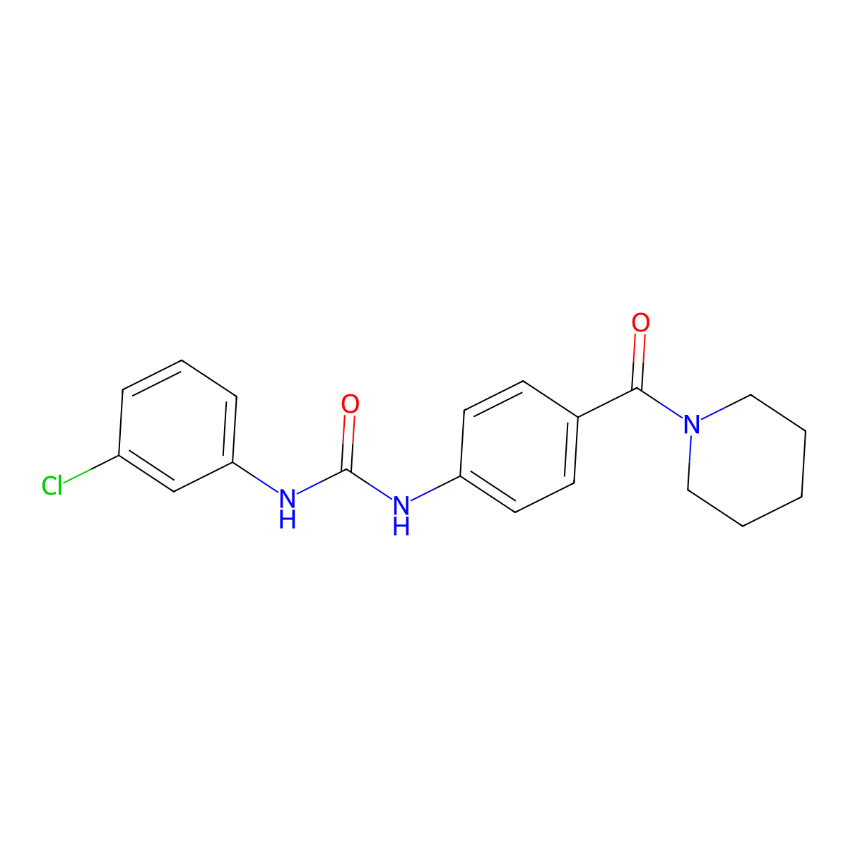 1-(3-Chlorophenyl)-3-[4-(piperidine-1-carbonyl)phenyl]urea molecular structure, CAS 695170-42-4