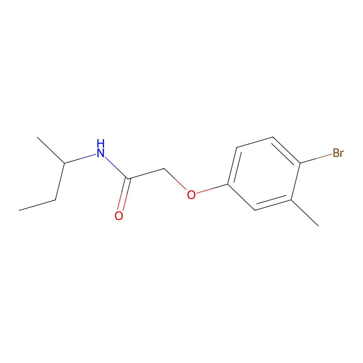 2-(4-bromo-3-methylphenoxy)-N-butan-2-ylacetamide molecular structure, CAS 695170-63-9