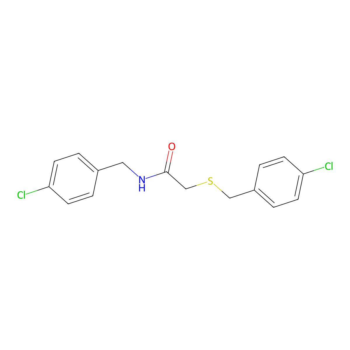 N-(4-chlorobenzyl)-2-[(4-chlorobenzyl)sulfanyl]acetamide molecular structure, CAS 695170-77-5