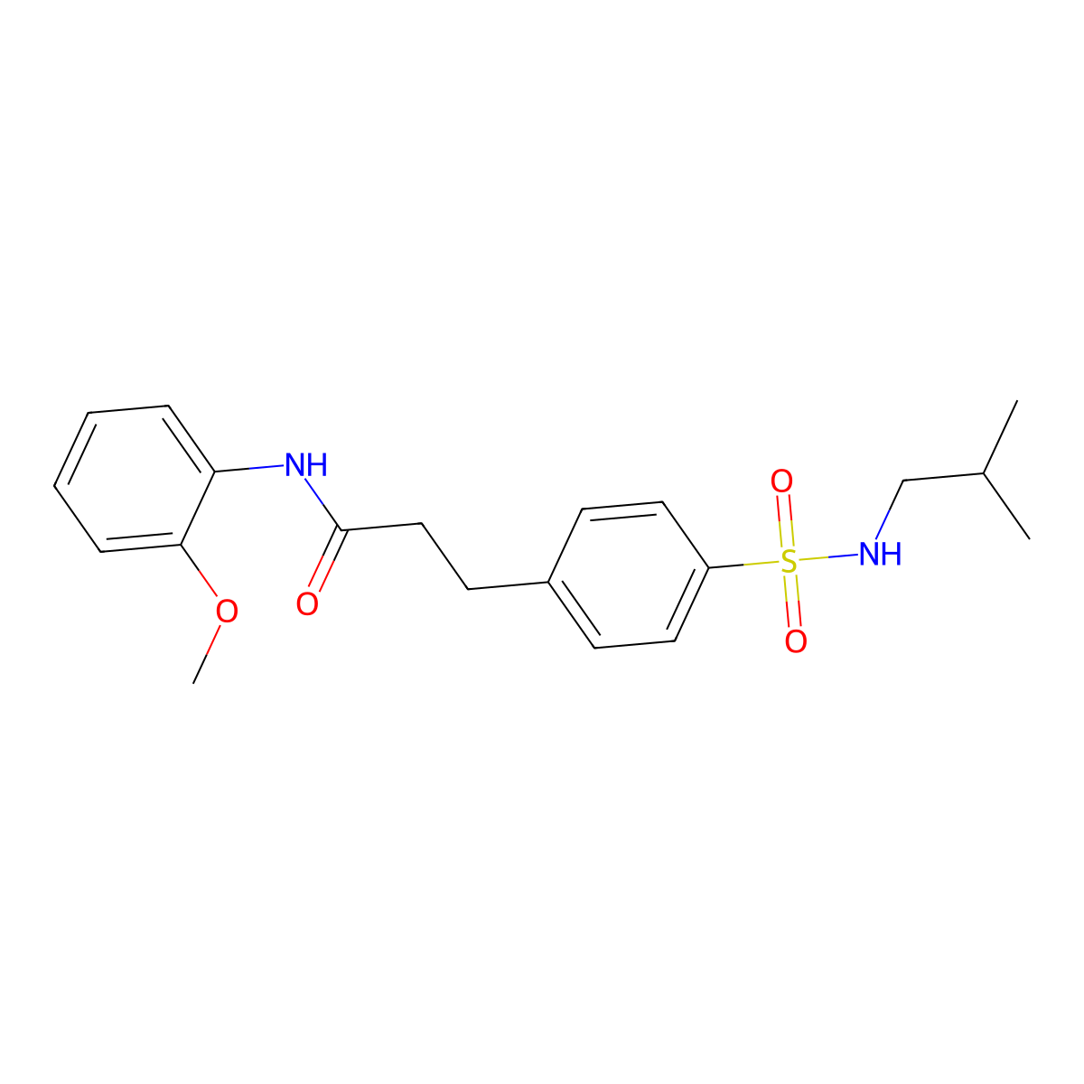 3-{4-[(isobutylamino)sulfonyl]phenyl}-N-(2-methoxyphenyl)propanamide molecular structure, CAS 695170-80-0