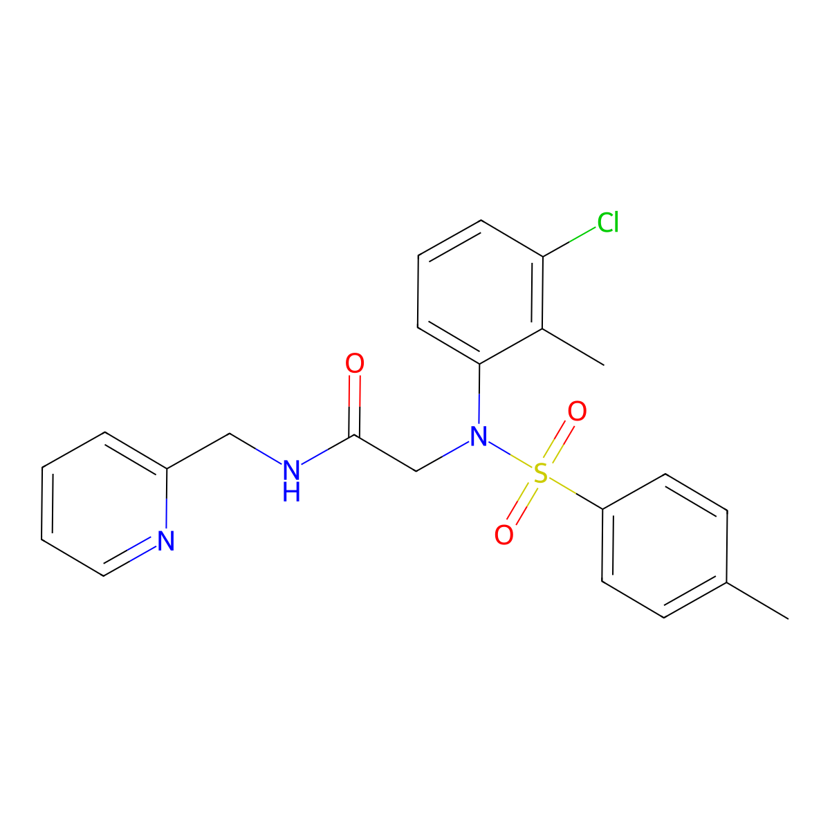 2-(3-chloro-2-methyl-N-(4-methylphenyl)sulfonylanilino)-N-(pyridin-2-ylmethyl)acetamide molecular structure, CAS 695170-85-5