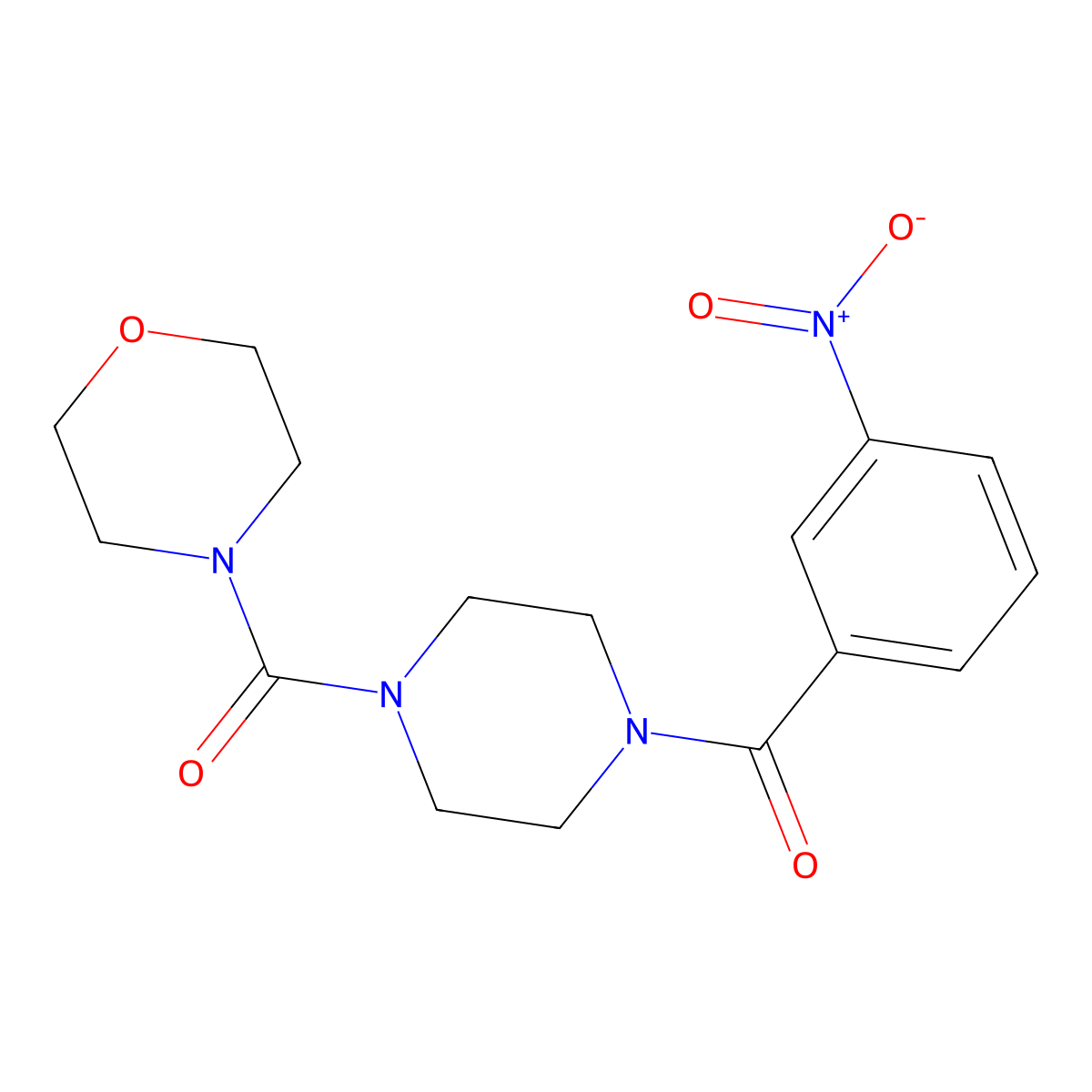 Morpholin-4-yl 4-[(3-nitrophenyl)carbonyl]piperazinyl ketone molecular structure, CAS 695170-93-5