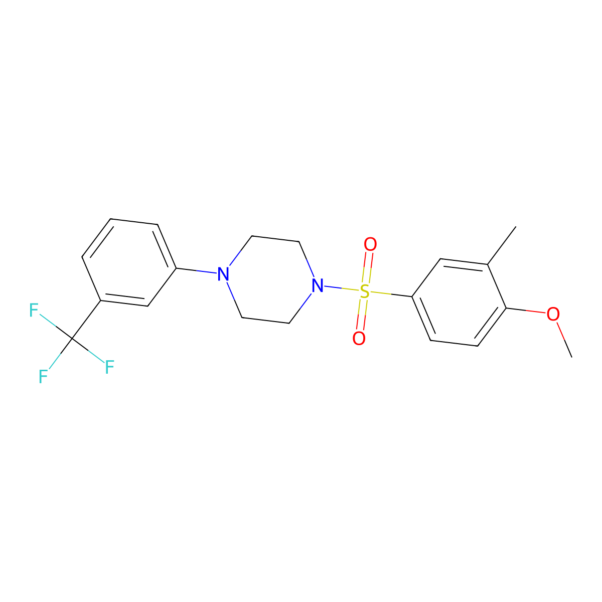 1-[(4-Methoxy-3-methylphenyl)sulfonyl]-4-[3-(trifluoromethyl)phenyl]piperazine molecular structure, CAS 695171-10-9