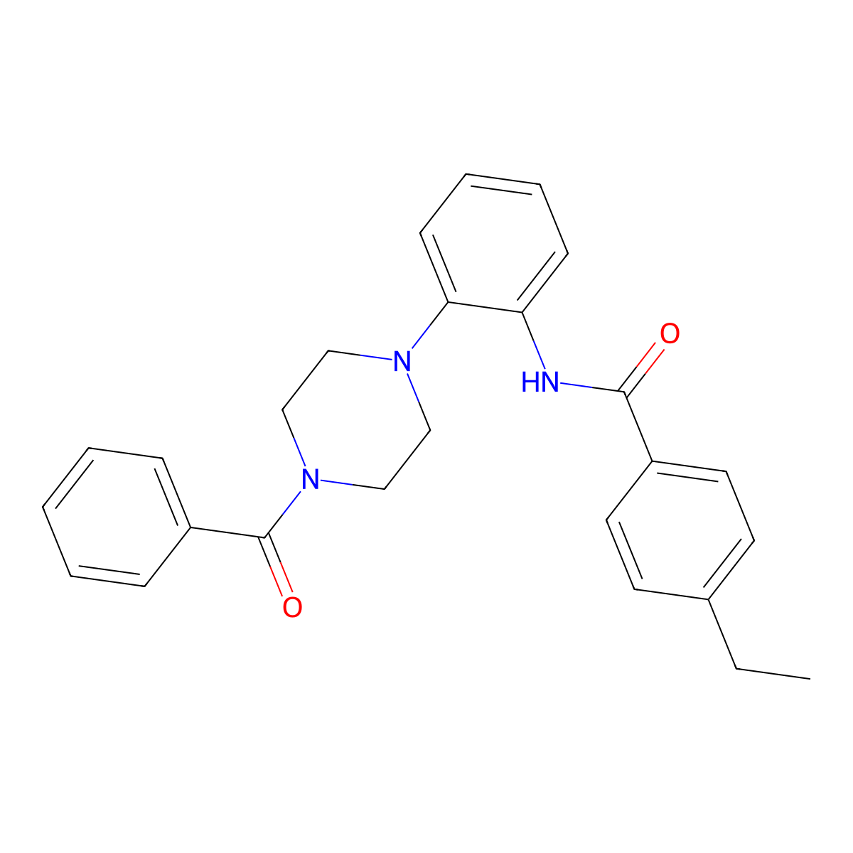 N-[2-(4-benzoylpiperazin-1-yl)phenyl]-4-ethylbenzamide molecular structure, CAS 695171-14-3