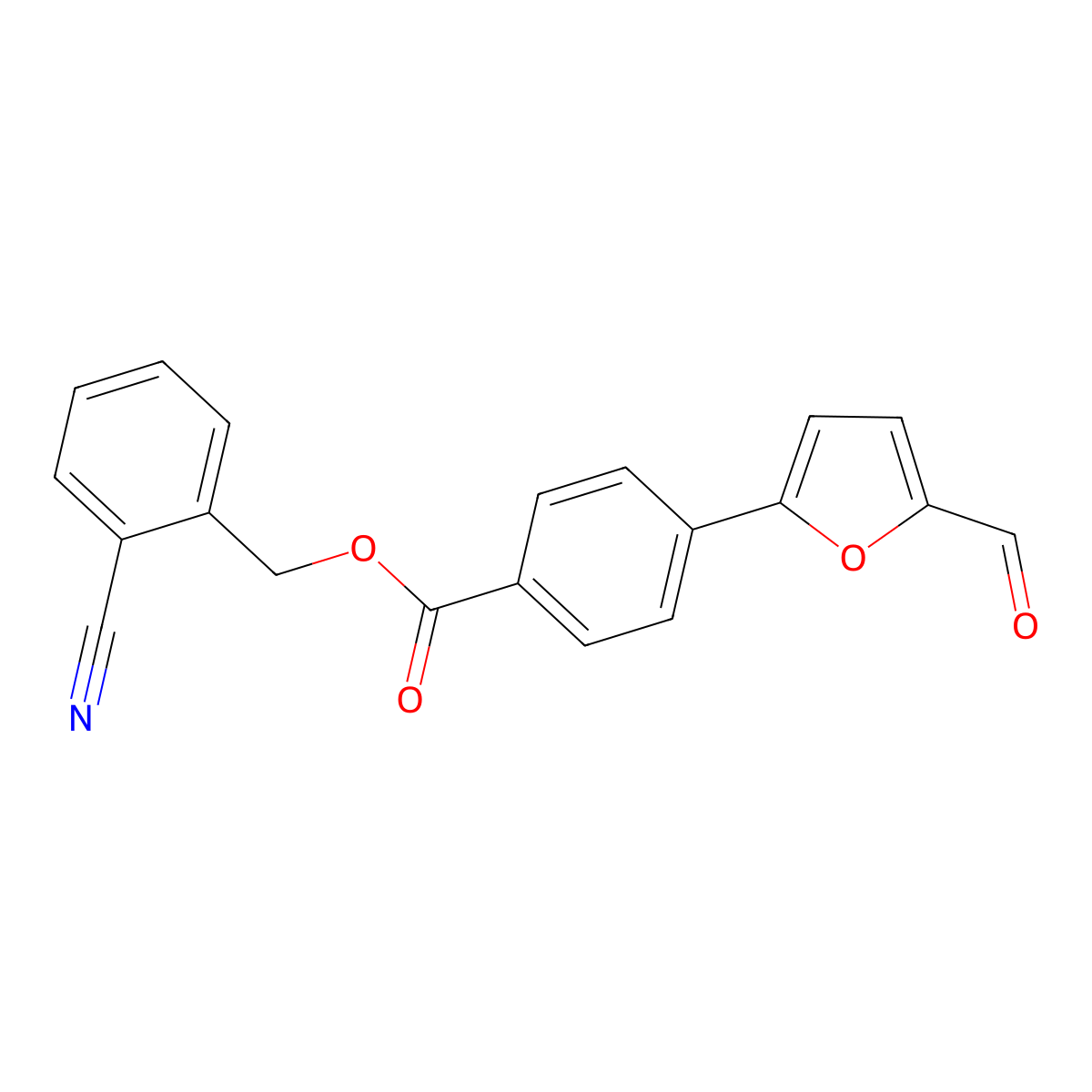 2-Cyanobenzyl 4-(5-formylfuran-2-yl)benzoate molecular structure, CAS 695171-16-5