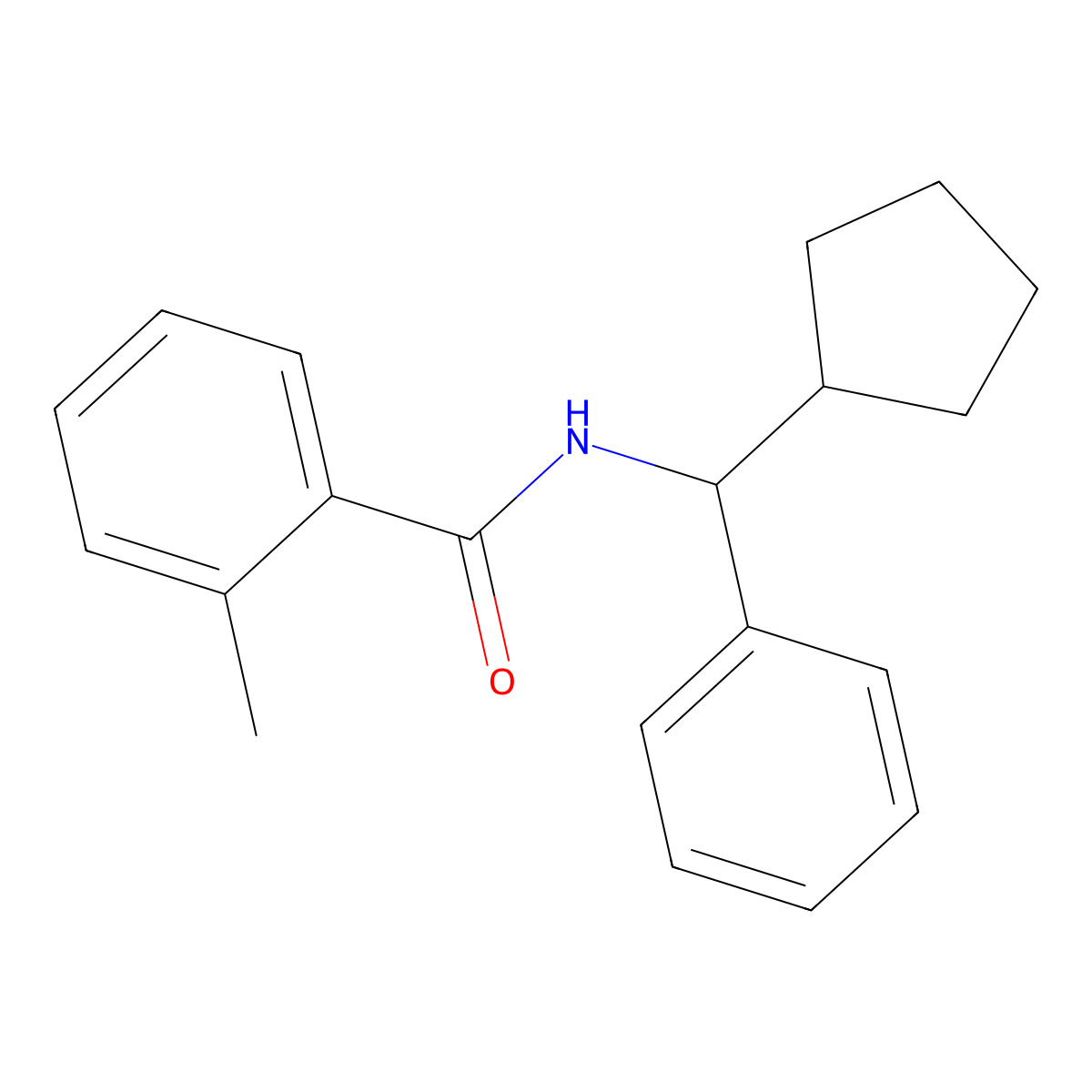 N-[cyclopentyl(phenyl)methyl]-2-methylbenzamide molecular structure, CAS 695171-18-7
