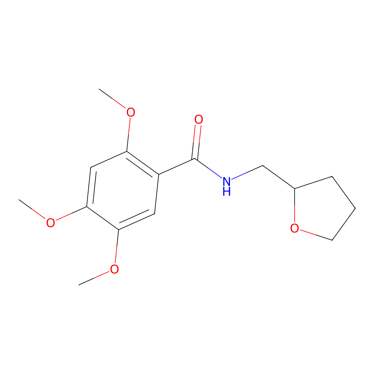 2,4,5-trimethoxy-N-(oxolan-2-ylmethyl)benzamide molecular structure, CAS 695171-19-8