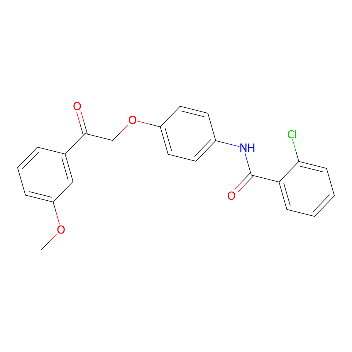 2-chloro-N-[4-[2-(3-methoxyphenyl)-2-oxoethoxy]phenyl]benzamide molecular structure, CAS 695171-44-9