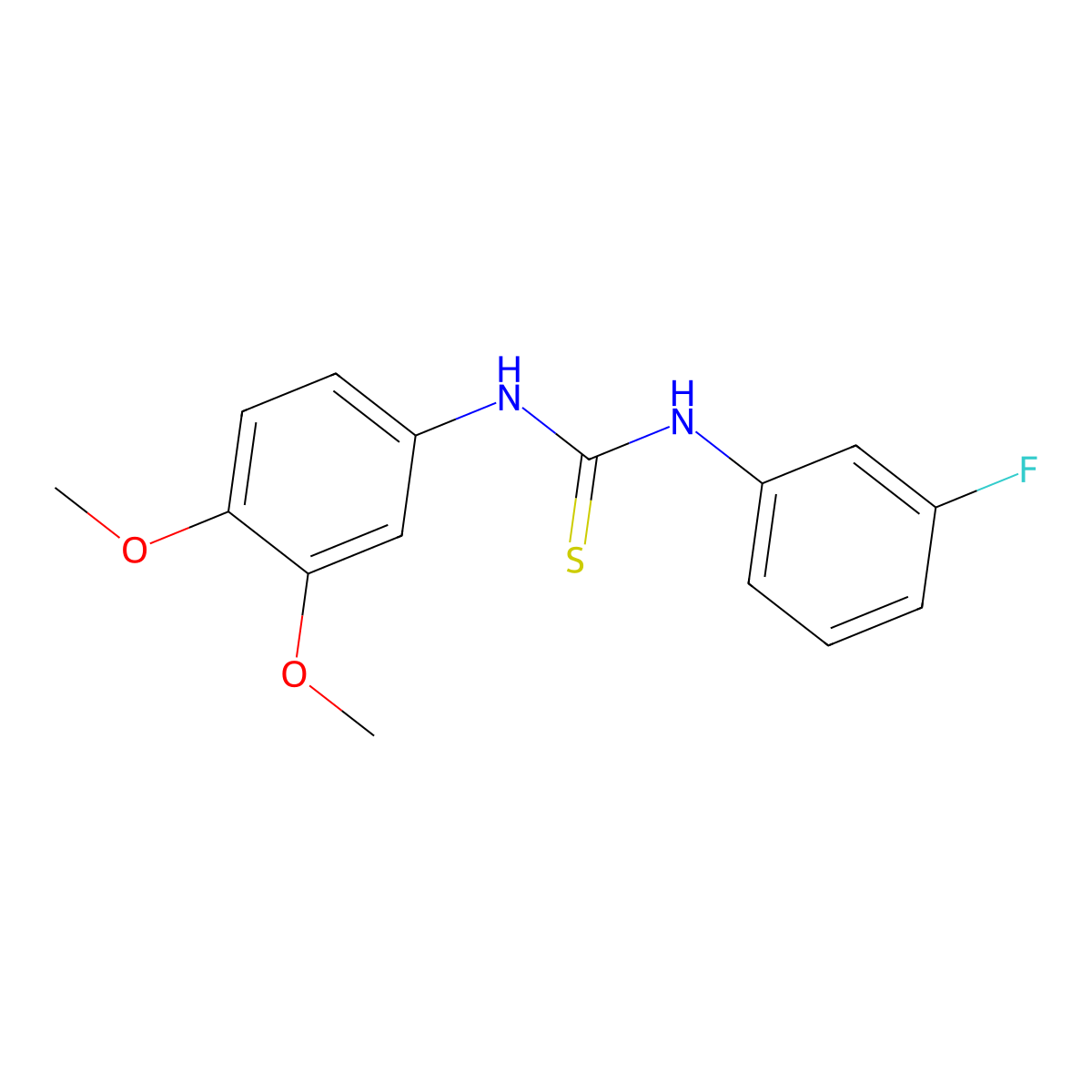 1-(3,4-Dimethoxyphenyl)-3-(3-fluorophenyl)thiourea molecular structure, CAS 695171-48-3
