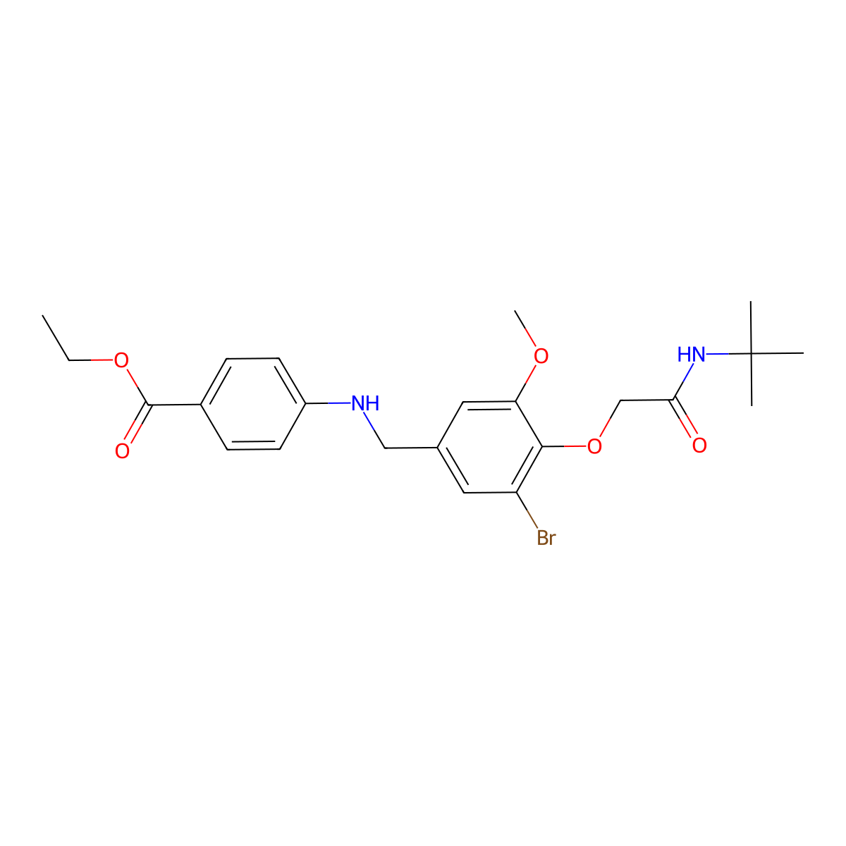Ethyl 4-({3-bromo-4-[2-(tert-butylamino)-2-oxoethoxy]-5-methoxybenzyl}amino)benzoate molecular structure, CAS 695172-27-1