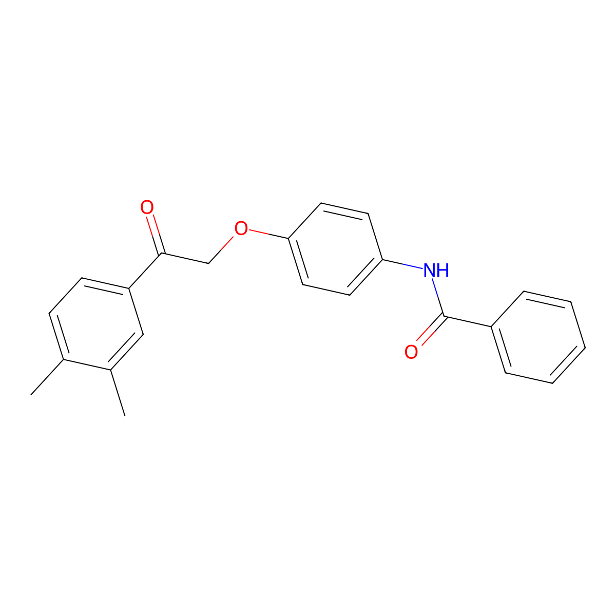 N-[4-[2-(3,4-dimethylphenyl)-2-oxoethoxy]phenyl]benzamide molecular structure, CAS 695172-32-8