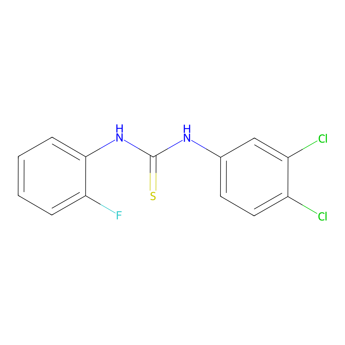 1-(3,4-Dichlorophenyl)-3-(2-fluorophenyl)thiourea molecular structure, CAS 695172-36-2