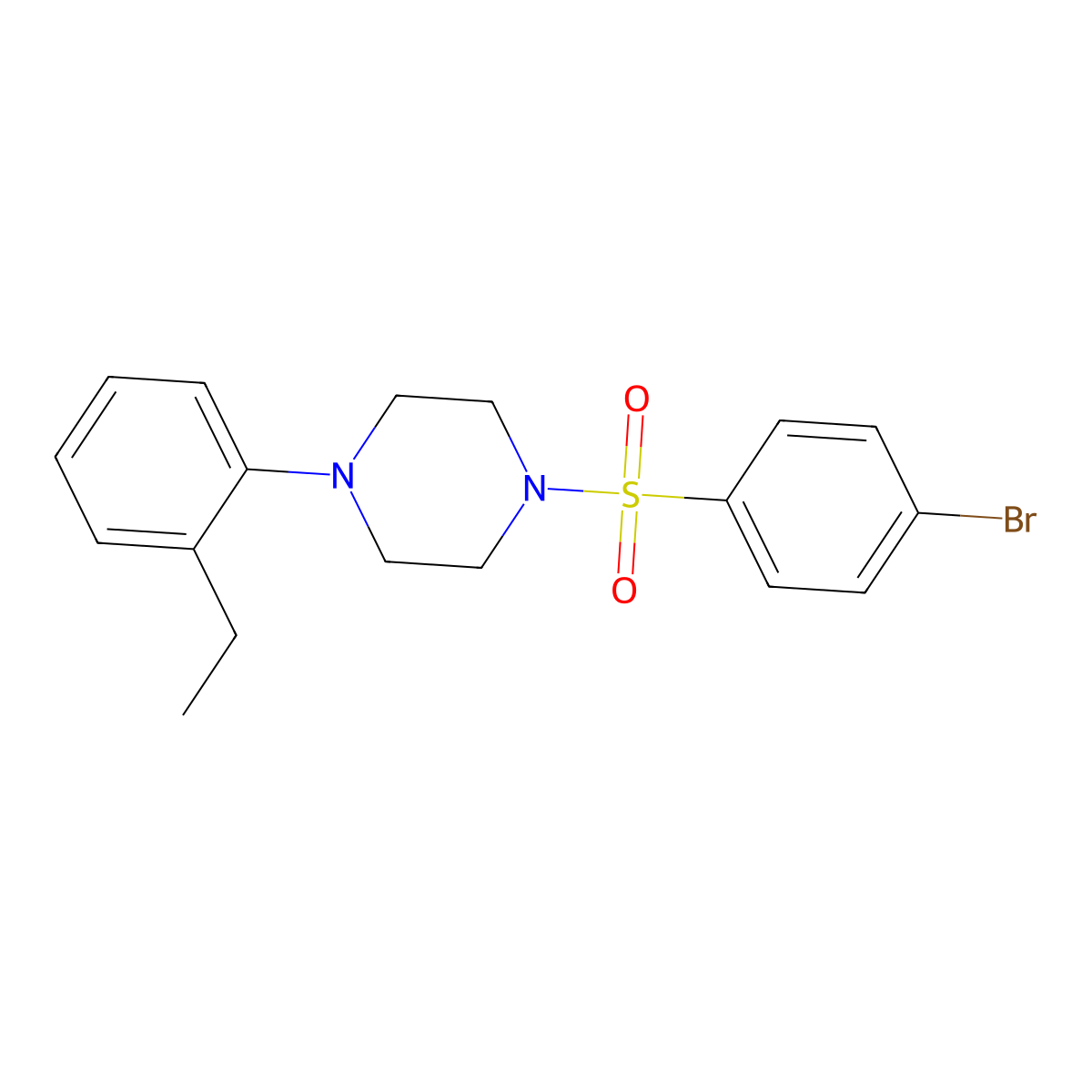 1-(4-Bromophenyl)sulfonyl-4-(2-ethylphenyl)piperazine molecular structure, CAS 695172-38-4