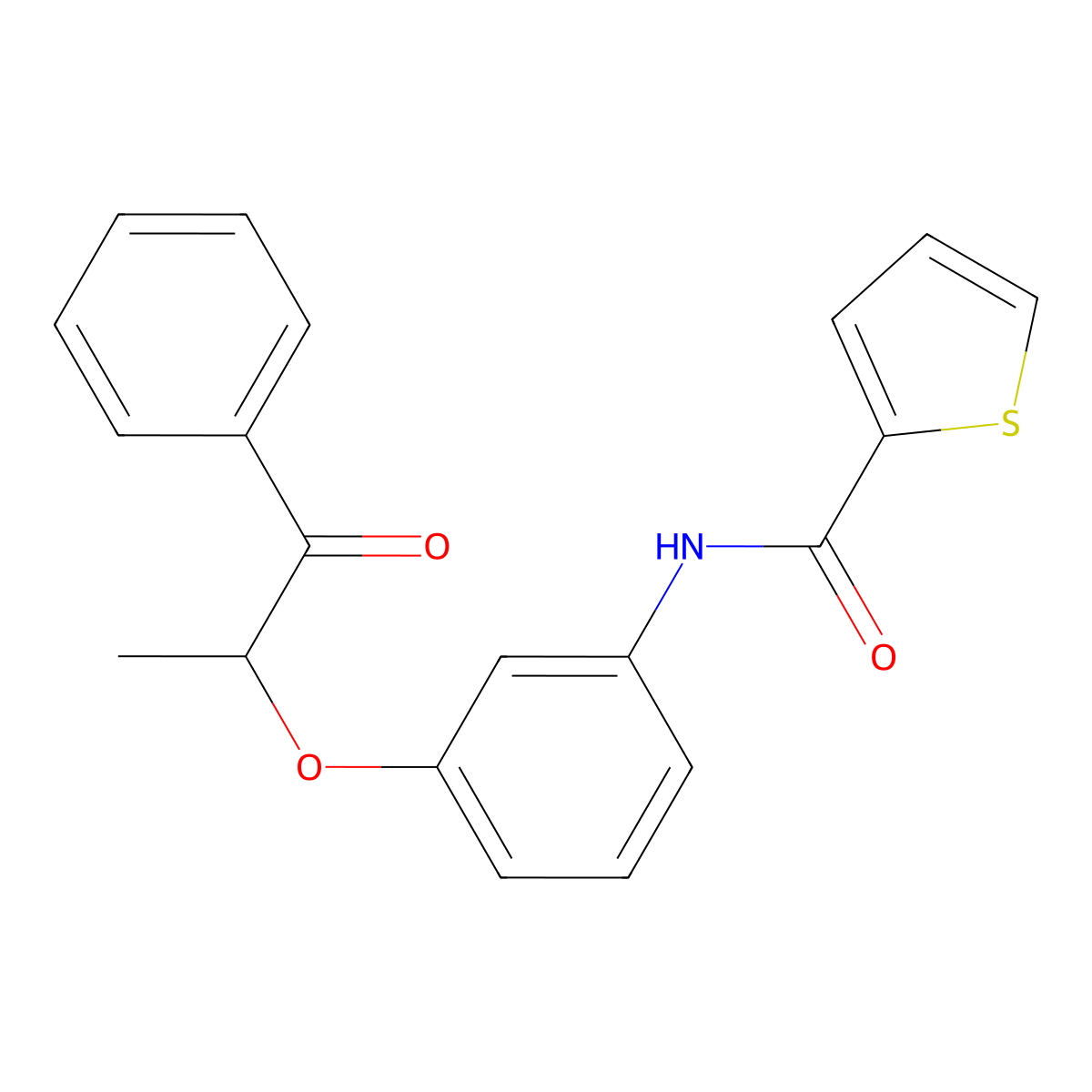 N-[3-(1-methyl-2-oxo-2-phenylethoxy)phenyl]-2-thiophenecarboxamide molecular structure, CAS 695172-39-5