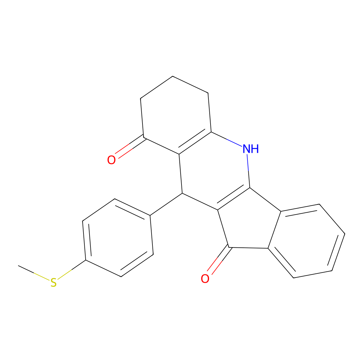 10-[4-(methylsulfanyl)phenyl]-6,7,8,10-tetrahydro-5H-indeno[1,2-b]quinoline-9,11-dione molecular structure, CAS 695172-51-1