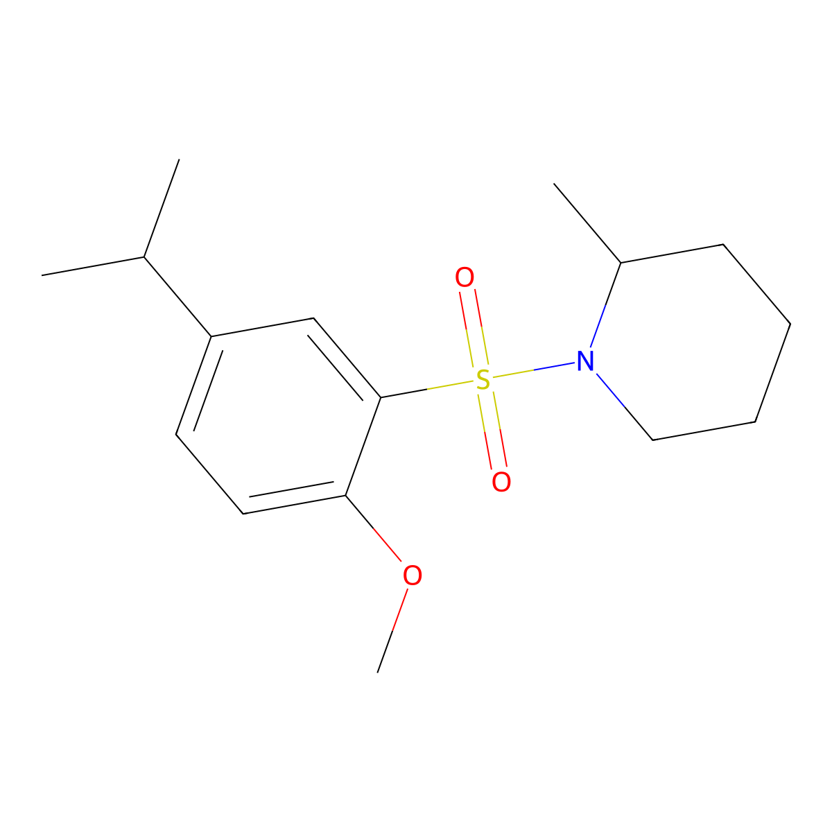 1-(2-Methoxy-5-propan-2-ylphenyl)sulfonyl-2-methylpiperidine molecular structure, CAS 695172-54-4