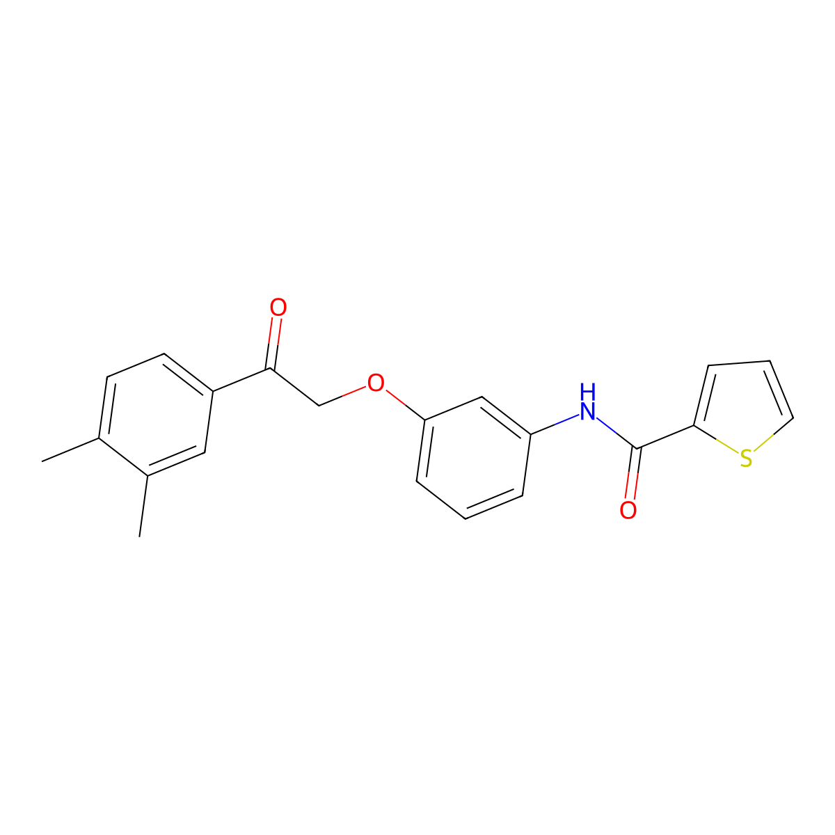 N-[3-[2-(3,4-dimethylphenyl)-2-oxoethoxy]phenyl]thiophene-2-carboxamide molecular structure, CAS 695172-65-7