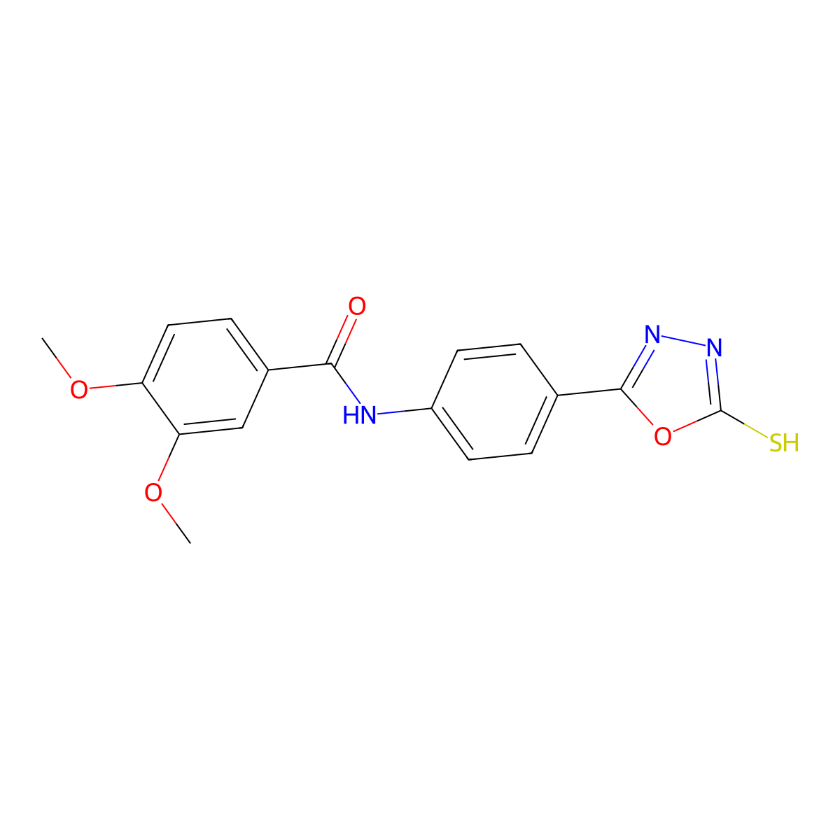 3,4-dimethoxy-N-[4-(5-sulfanyl-1,3,4-oxadiazol-2-yl)phenyl]benzamide molecular structure, CAS 695172-68-0