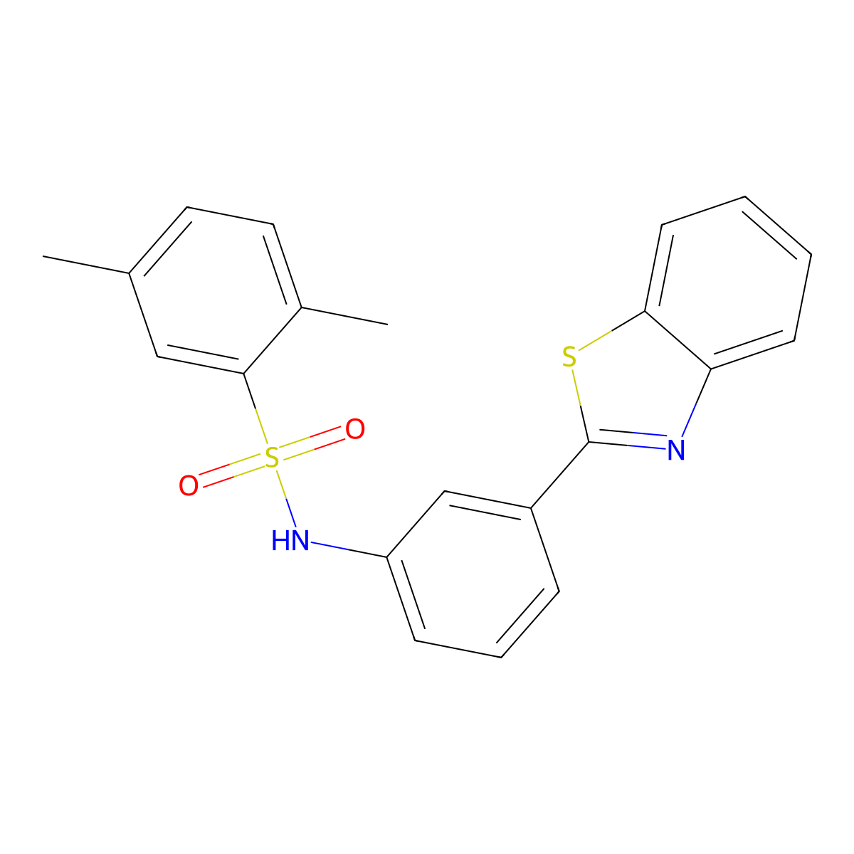 N-(3-(benzo[d]thiazol-2-yl)phenyl)-2,5-dimethylbenzenesulfonamide molecular structure, CAS 695172-77-1