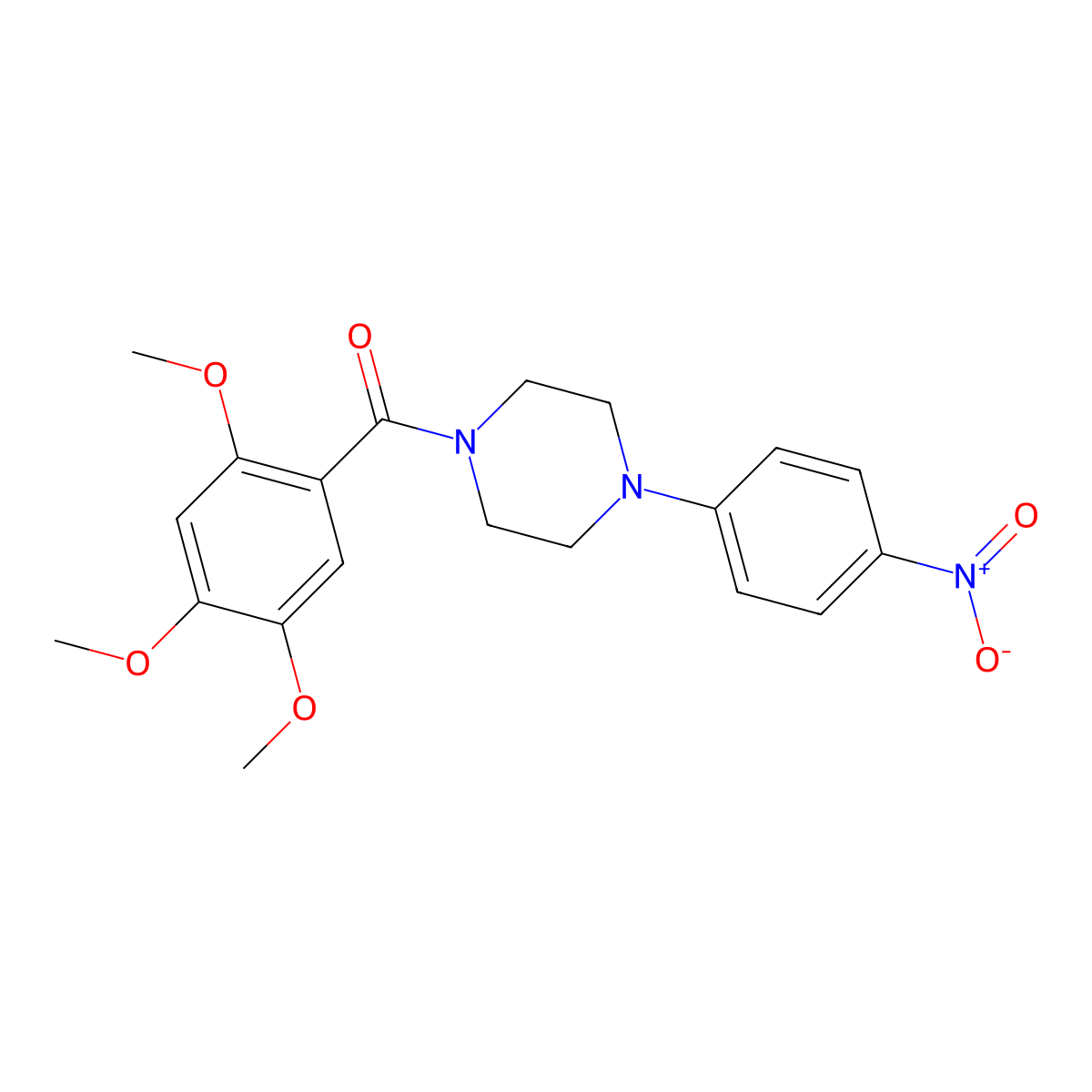 [4-(4-Nitrophenyl)piperazin-1-yl]-(2,4,5-trimethoxyphenyl)methanone molecular structure, CAS 695172-79-3