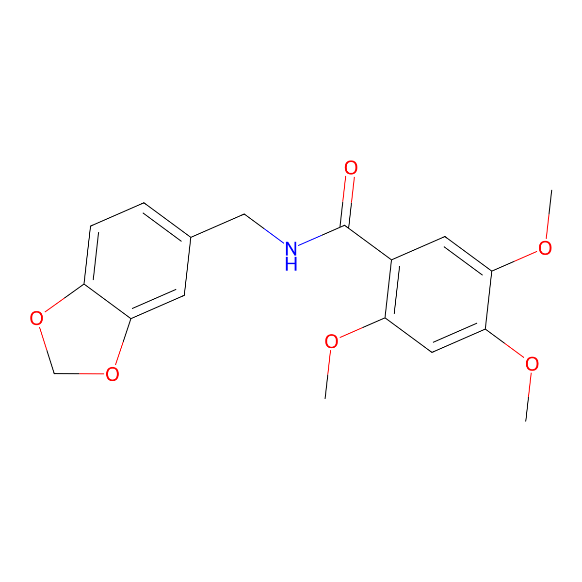 N-(1,3-benzodioxol-5-ylmethyl)-2,4,5-trimethoxybenzamide molecular structure, CAS 695172-82-8
