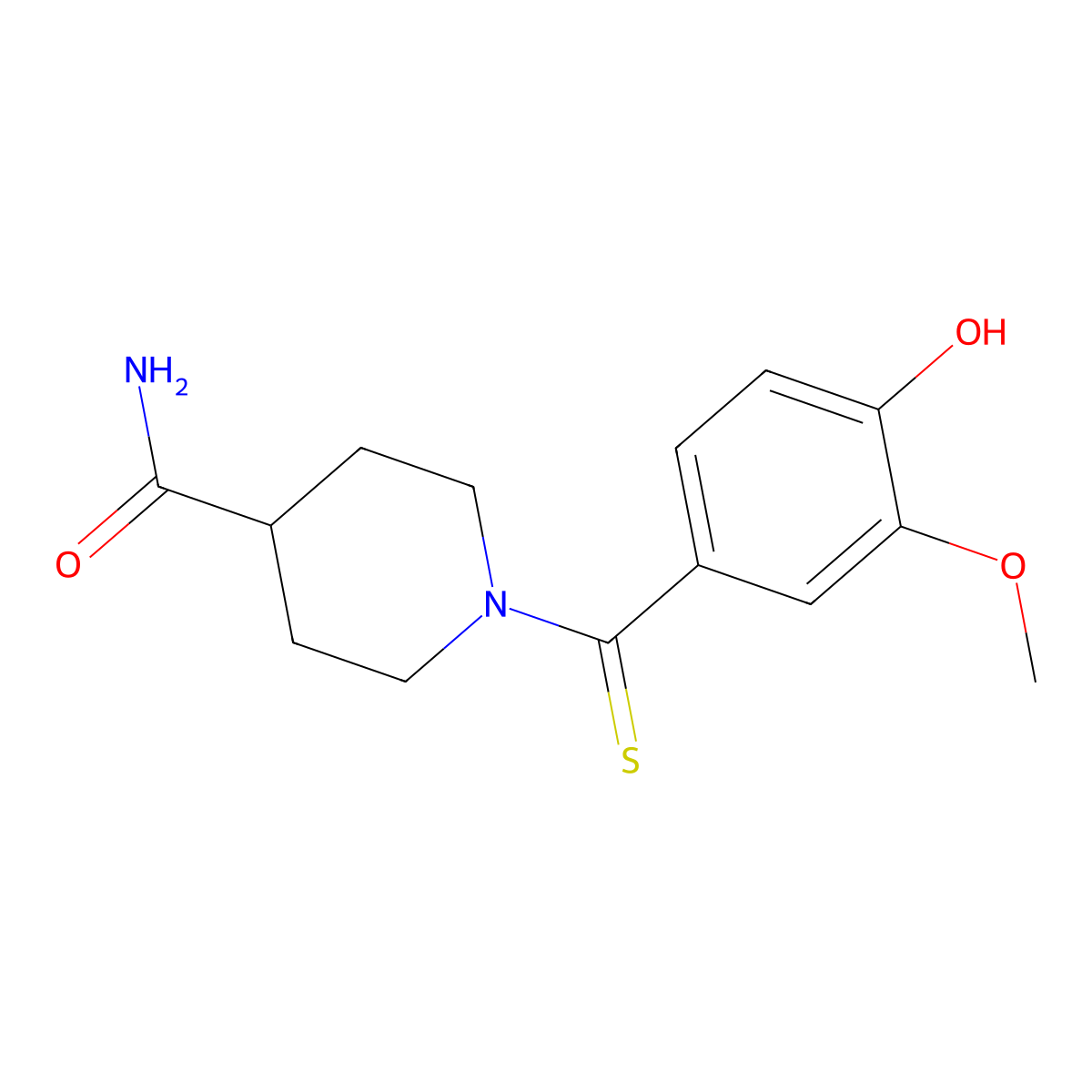 1-[(4-Hydroxy-3-methoxyphenyl)carbonothioyl]piperidine-4-carboxamide molecular structure, CAS 695172-87-3